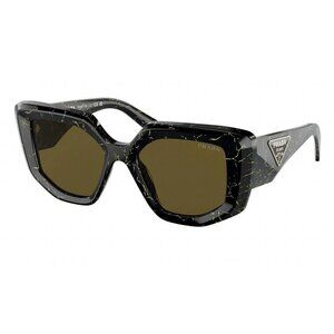 Prada PR 14ZS Sunglasses Oversized – Black Yellow Marble NIB